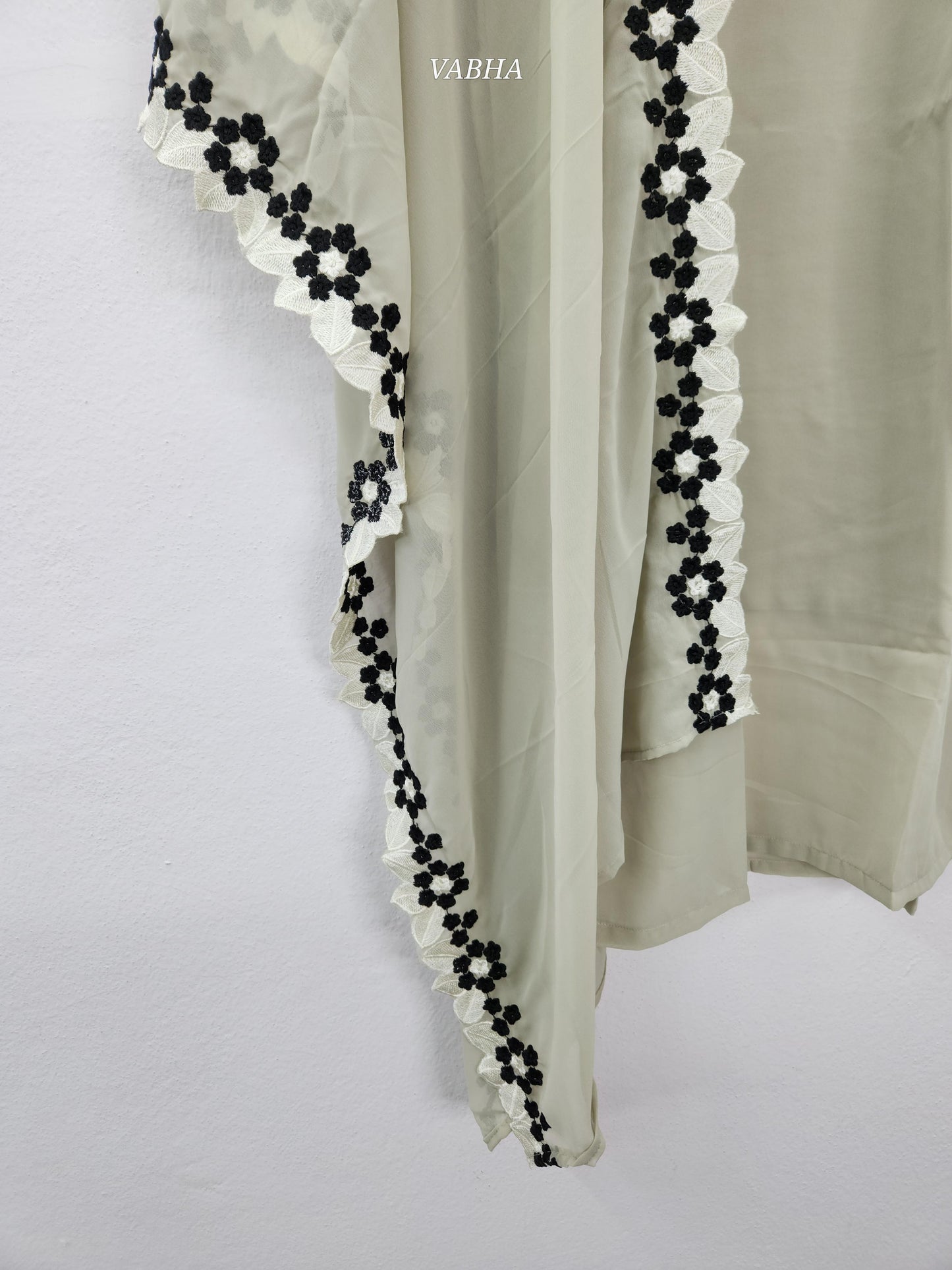 KPD134 Chicco Georgette Fabric With Lining  Thread Embroidery Straight Cut Kurti Pant Duppatta