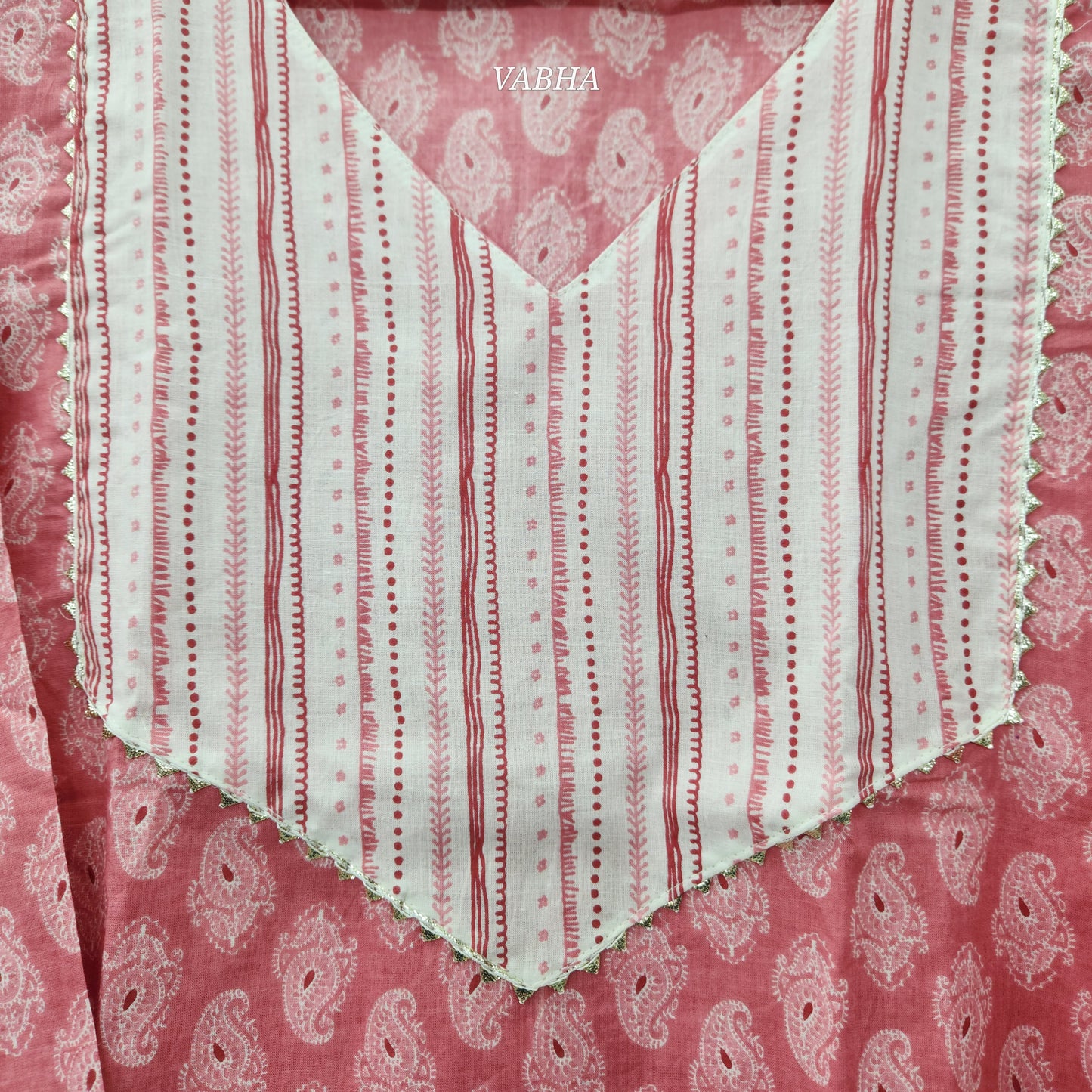 C42 Pink Mango Print Cotton Co-Ord Set