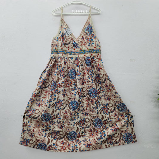F56 Chicco Floral Print Spaghetti Cotton Frock
